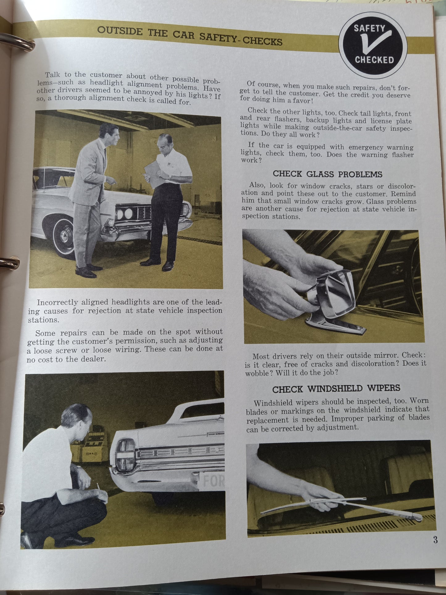 1968 Ford Car Safety Checks ready ref guide 1770