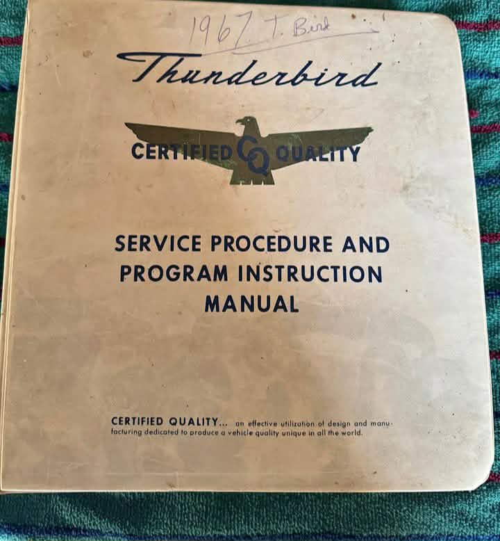 1967 ford Thunderbird service program binder