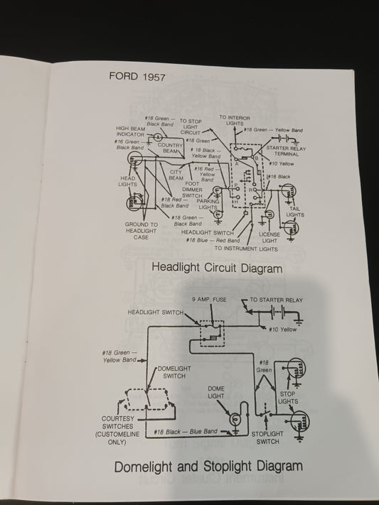 1957 Ford Car and Thunderbird Wiring Diagram Manual