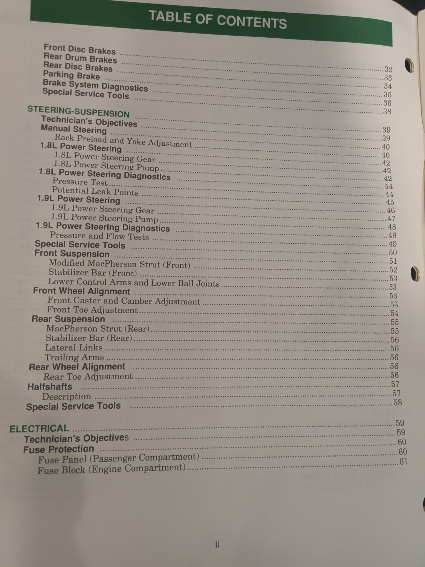 1991 Ford escort and Tracer repair manual