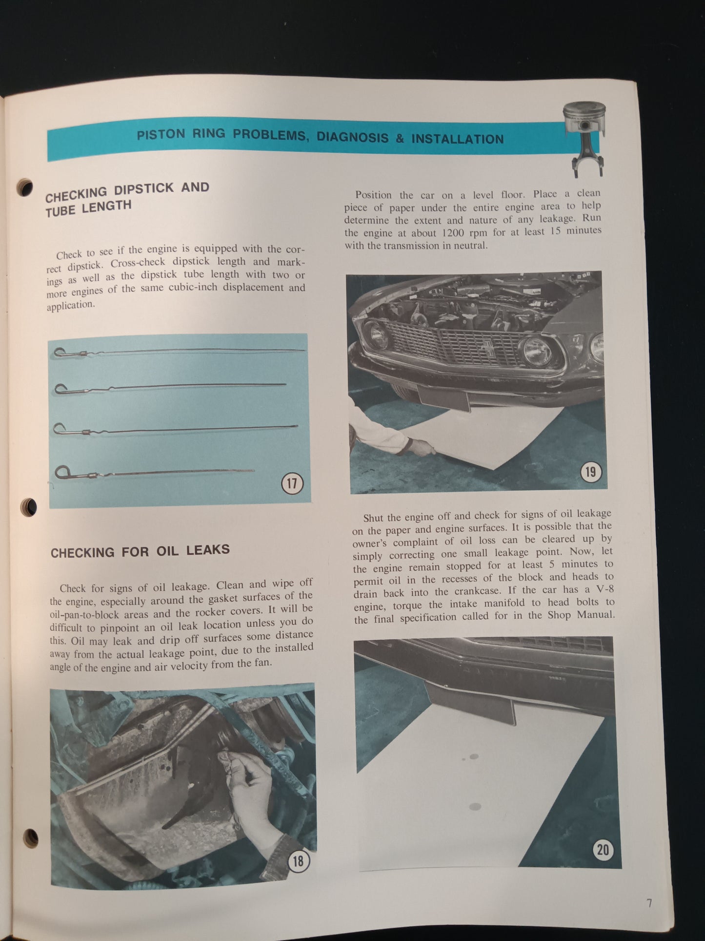 1969 Ford Piston Ring Problems Diagnosis and installation handbook 6010
