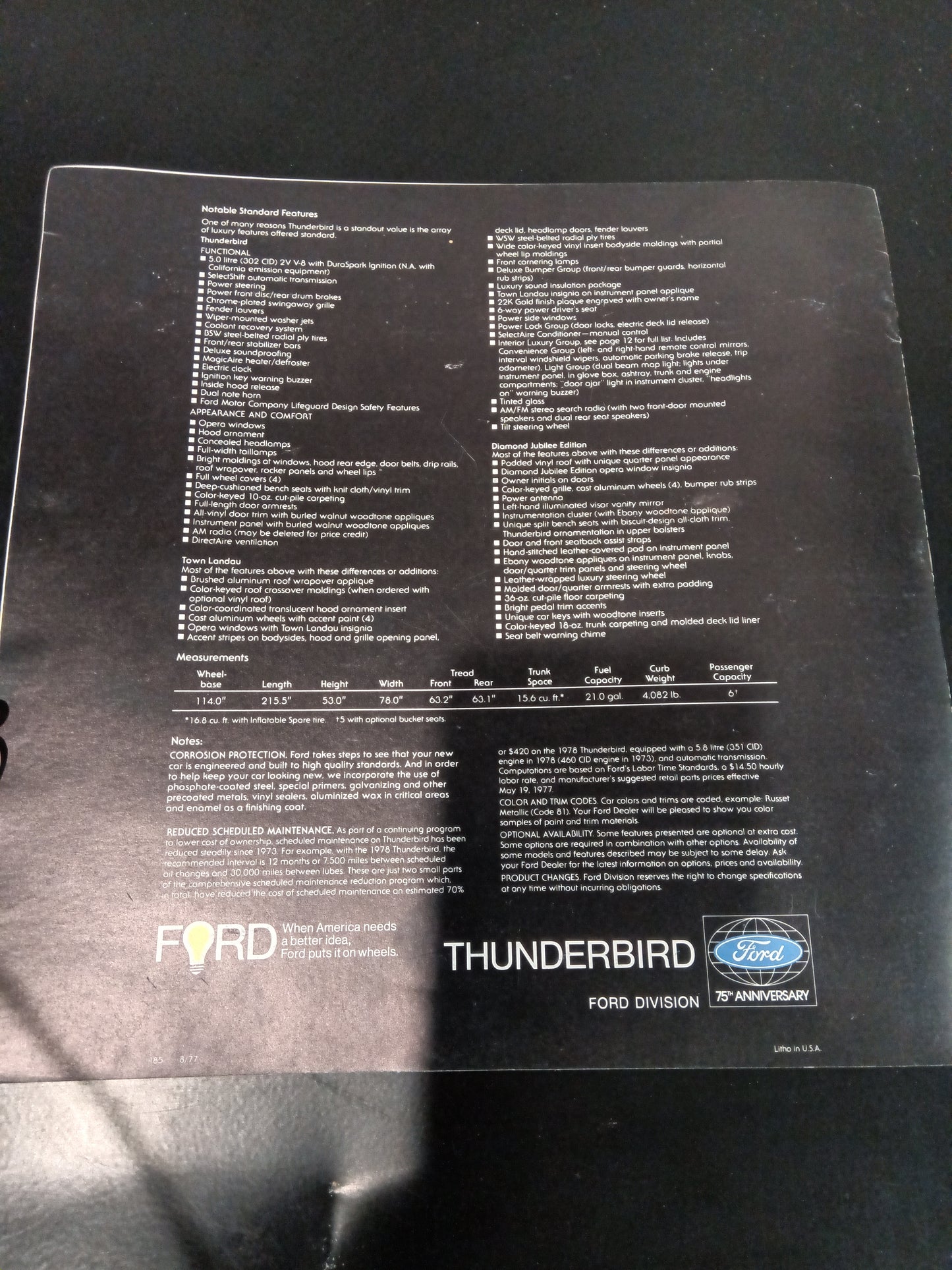 1978 Ford Thunderbird Sales Brochure